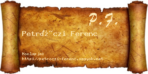 Petróczi Ferenc névjegykártya